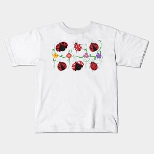 Ladybirds and flowers Kids T-Shirt